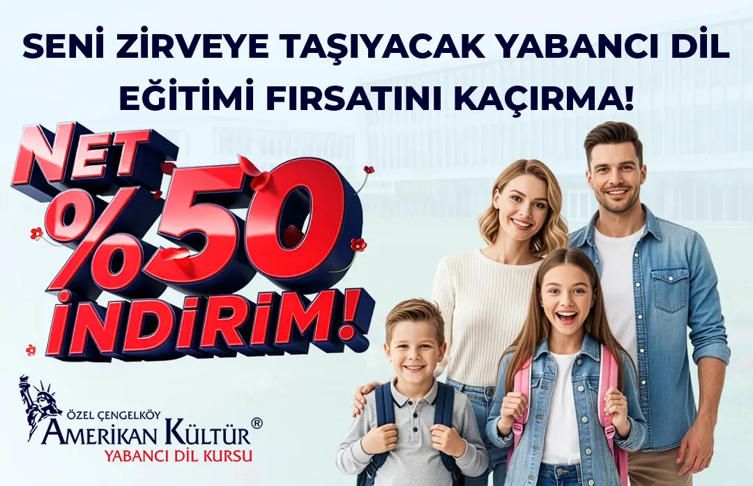 Sizi Zirveye Taşıyacak Yabancı Dil Eğitim Fırsatını Kaçırma! Net %50 İndirim!